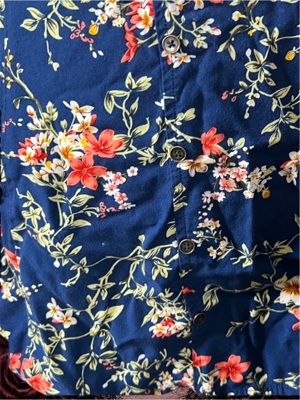 Preowned Xhilaration Floral 2-Piece Set Crop Top Medium & Skirt XS Blue Red Flor - Picture 6 of 10